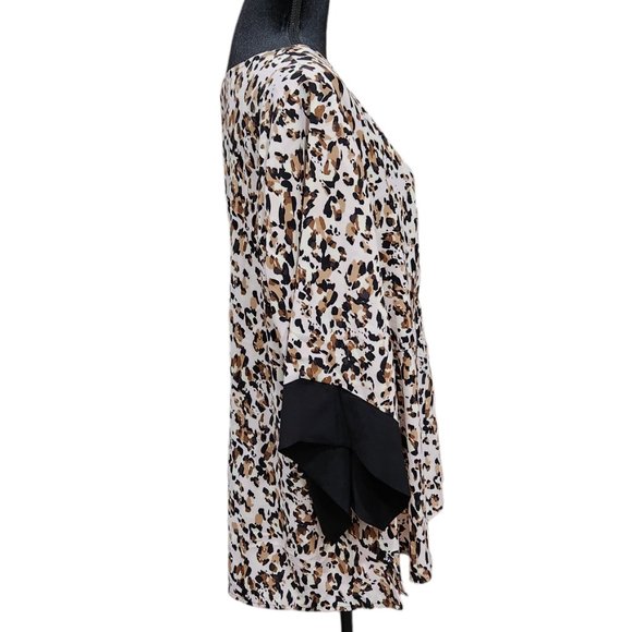 Lane Bryant Cheetah Animal Print Kimono Pink Black Brown V-Neck 18 - Picture 5 of 10